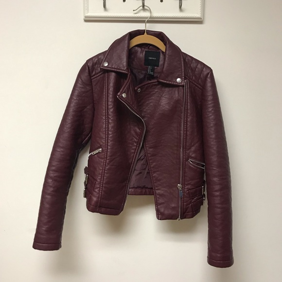 Forever 21 Jackets & Blazers - NWOT Maroon Leather Jacket